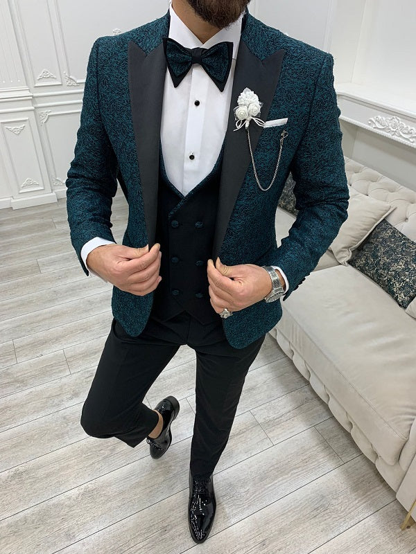 Deerfield Embroidered Teal Green Tuxedo image 0