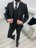Miami Black Pinstripe 3-Piece Men’s Suit image 0