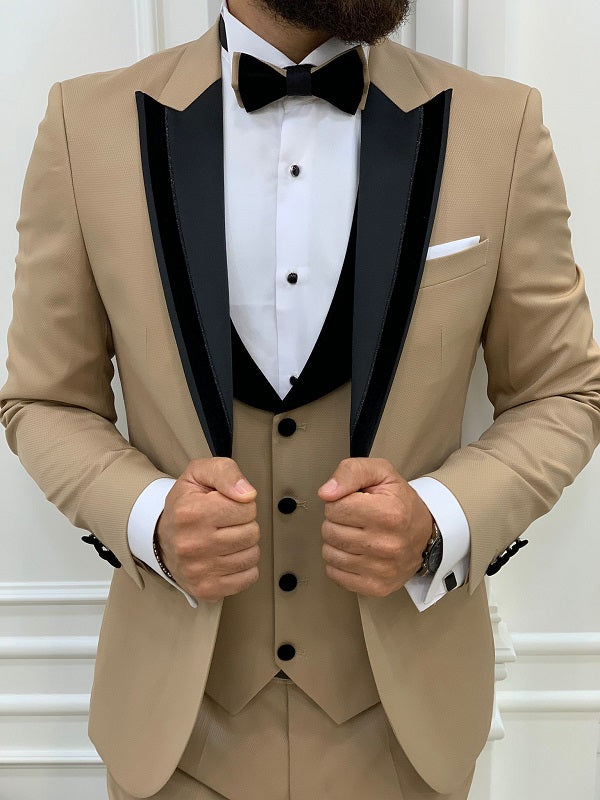 Leesburg Gold Slim Fit Velvet Peak Lapel Tuxedo image 1