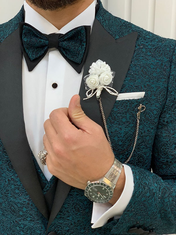 Deerfield Embroidered Teal Green Tuxedo image 1