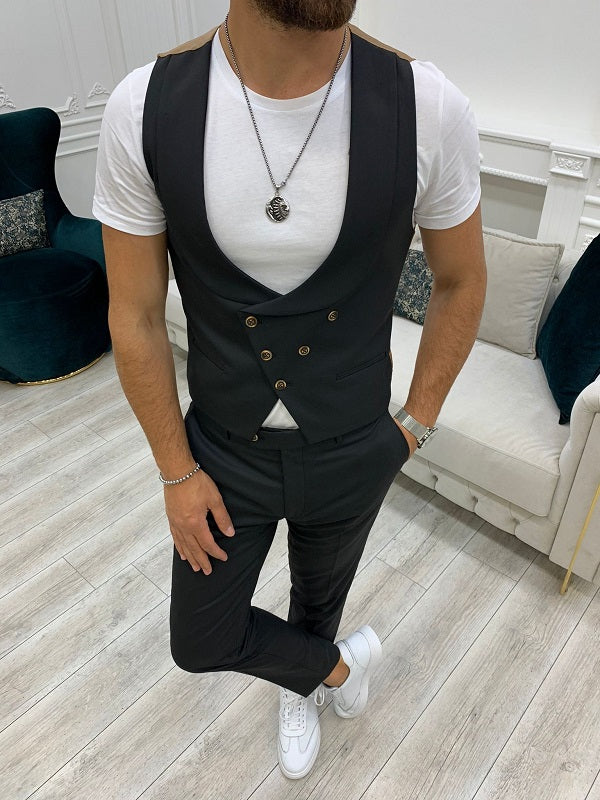 BespokeDaily Whitney Brown Slim Fit Peak Lapel Plaid Suit image 3