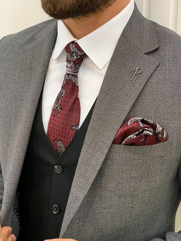 BespokeDaily Miami Gray Slim Fit Notch Lapel Suit image 3