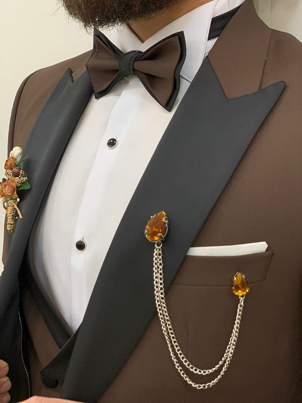 Yukon Coffee Slim Fit Peak Lapel Tuxedo image 2