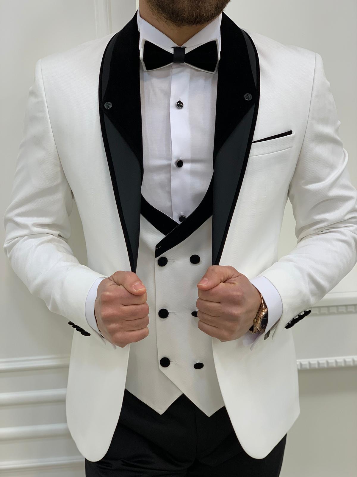 Molalla White Slim Fit Shawl Lapel Tuxedo image 1