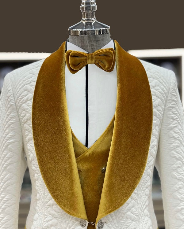 Deerfield Slim Fit Shawl Lapel Velvet Tuxedo - Yellow image 1