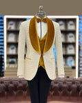 Deerfield Slim Fit Shawl Lapel Velvet Tuxedo - Yellow image 0