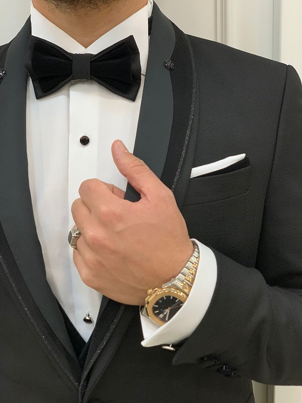 Deerfield Black Shawl Lapel 3 Piece Tuxedo image 2