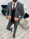BespokeDaily Miami Gray Slim Fit Notch Lapel Suit image 0