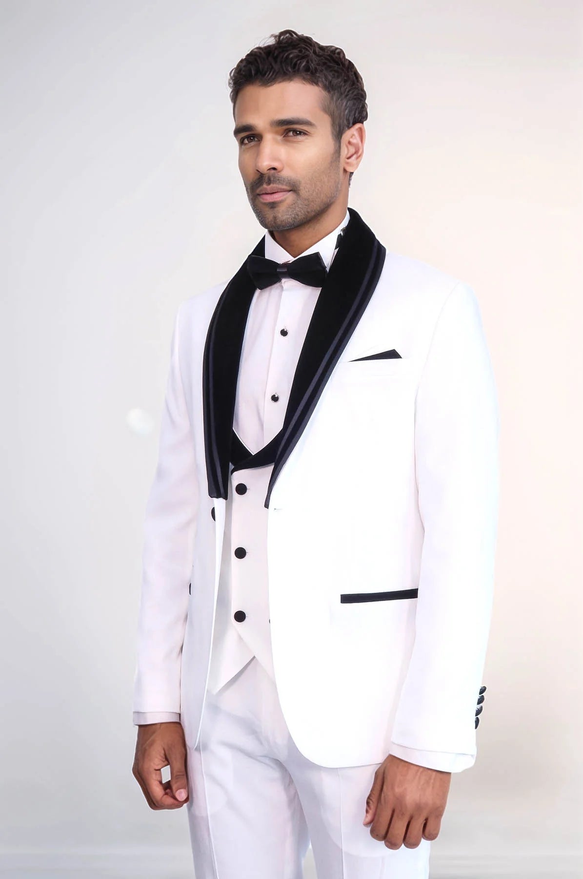 Velvet Shawl Lapel White Tuxedo image 1