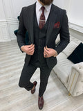 Miami Dark Gray 3 Piece Pinstripe Suit image 0