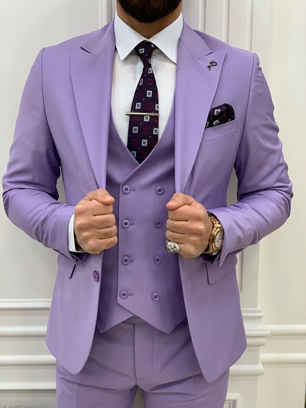 Destin Purple 3 Piece Suit for Men image 1