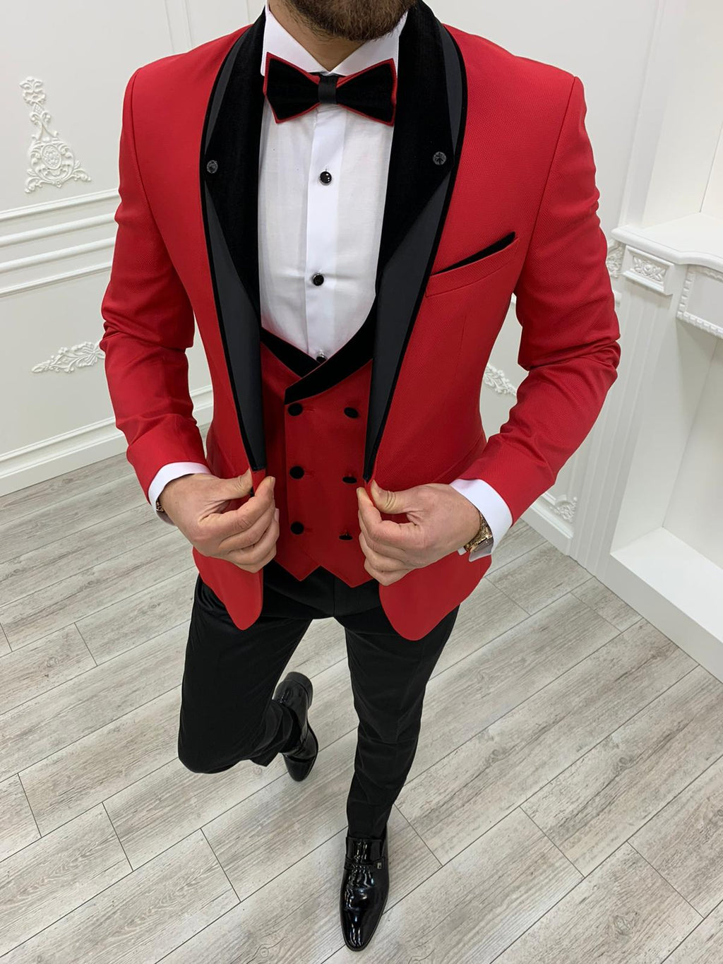 Molalla Red Slim Fit Shawl Lapel Tuxedo image 0