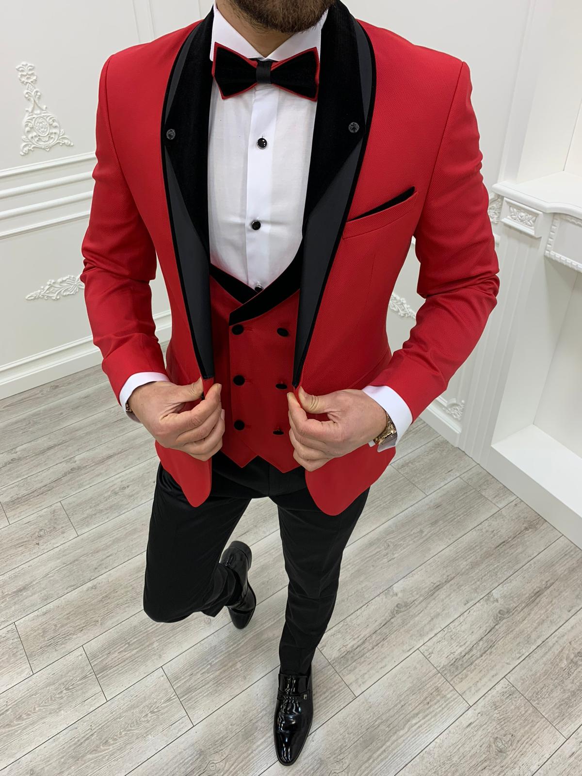 Molalla Red Slim Fit Shawl Lapel Tuxedo image 0