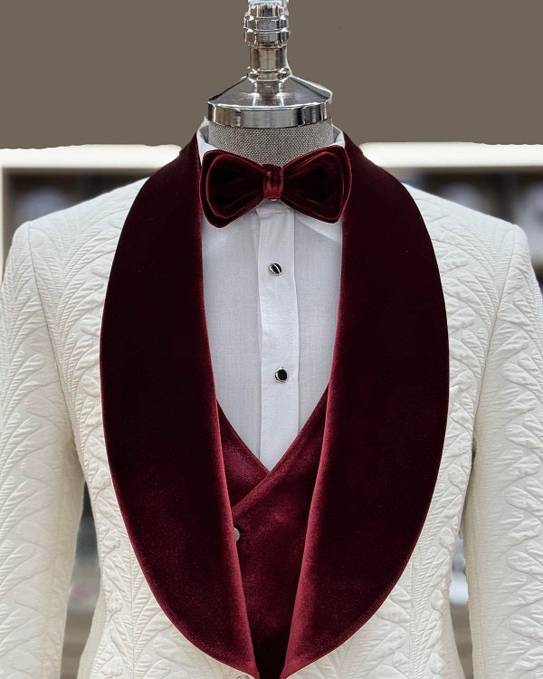 Deerfield Slim Fit Shawl Lapel Velvet Tuxedo - Red image 1