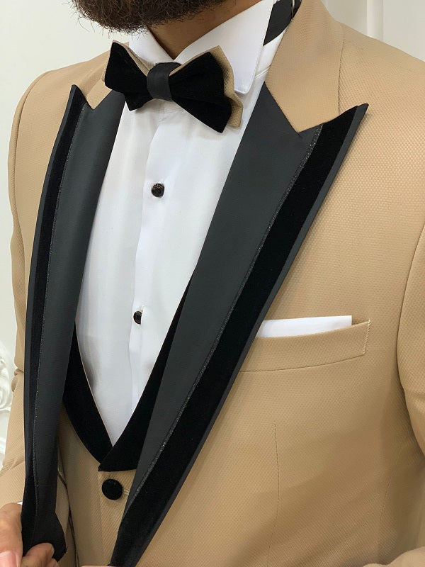 Leesburg Gold Slim Fit Velvet Peak Lapel Tuxedo image 2