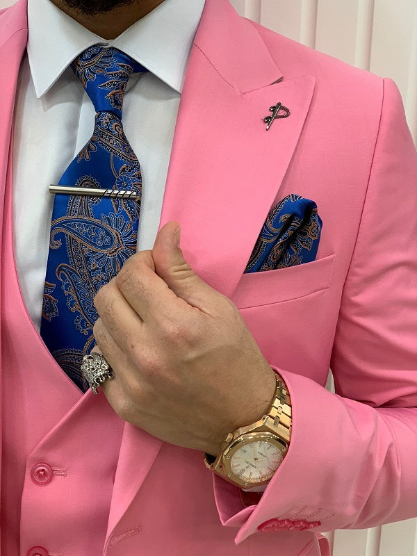 Destin Pink 3-Piece Suit for Men image 2