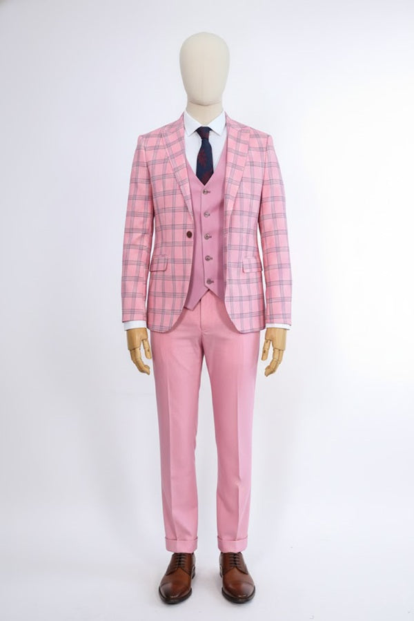 Austin Pink Plaid Suit image 1