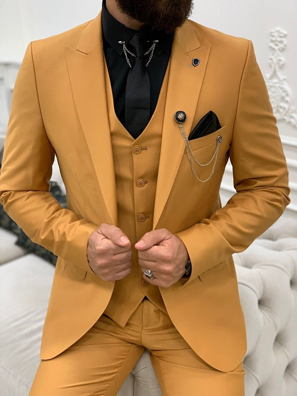 Whitney Men’s 3-Piece Mustard Suit image 1