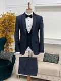 Deerfield Navy Blue Slim Fit Notch Lapel Tuxedo image 0