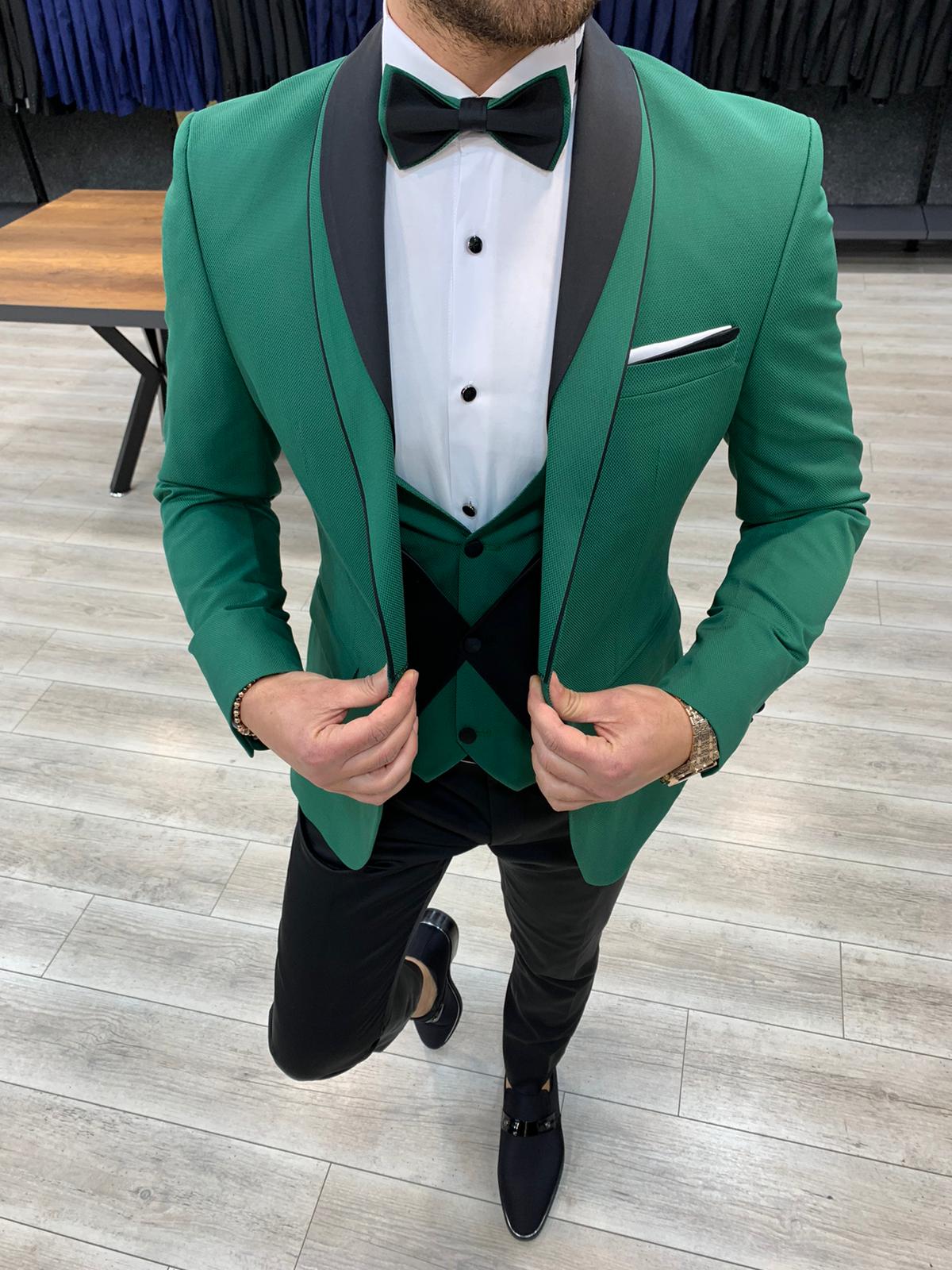 Molalla Green Slim Fit Shawl Lapel Tuxedo image 0