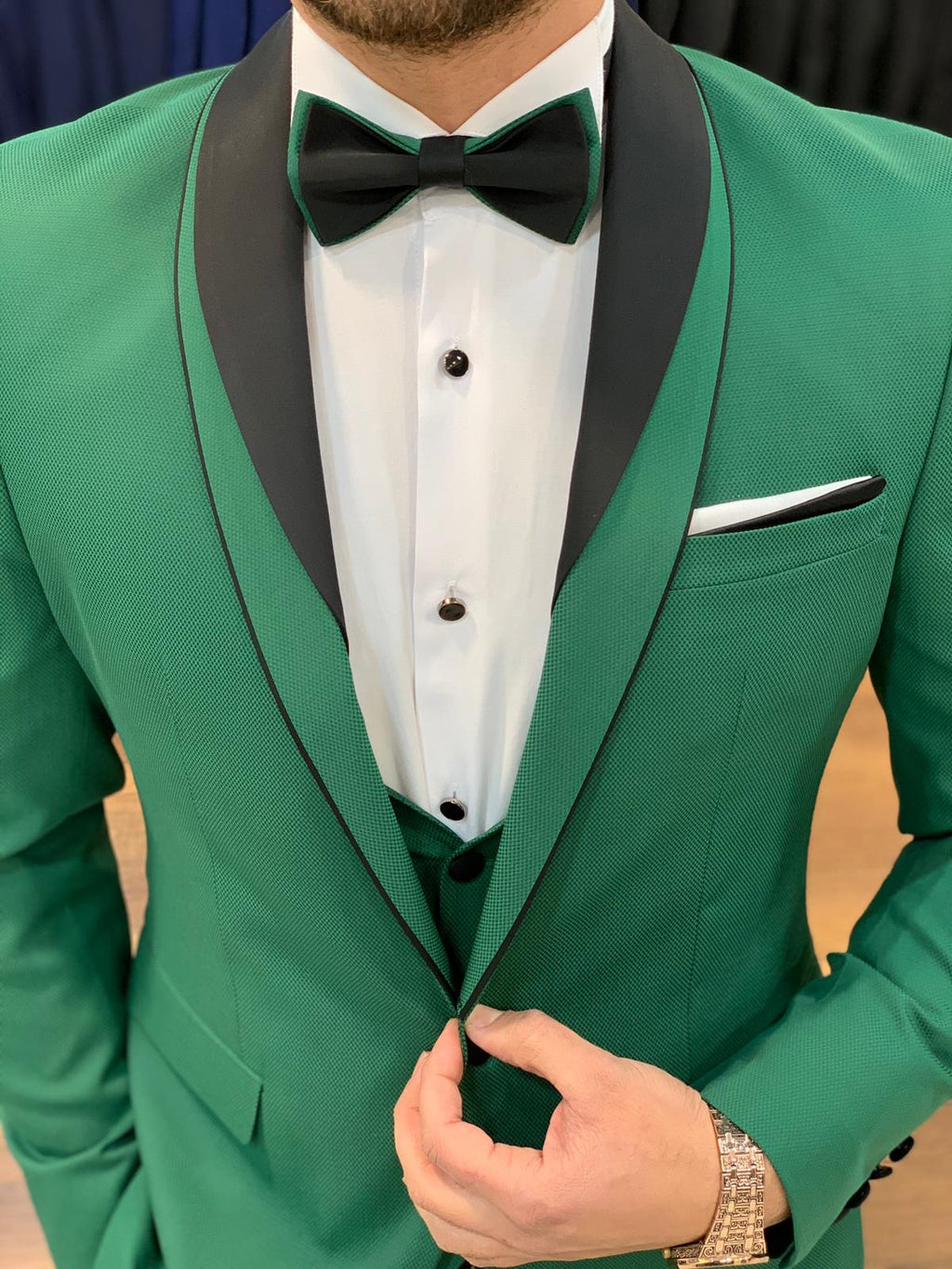 Molalla Green Slim Fit Shawl Lapel Tuxedo image 1