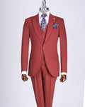 Palermo Slim Fit Peak Lapel 3 Piece Suit - Rust image 0