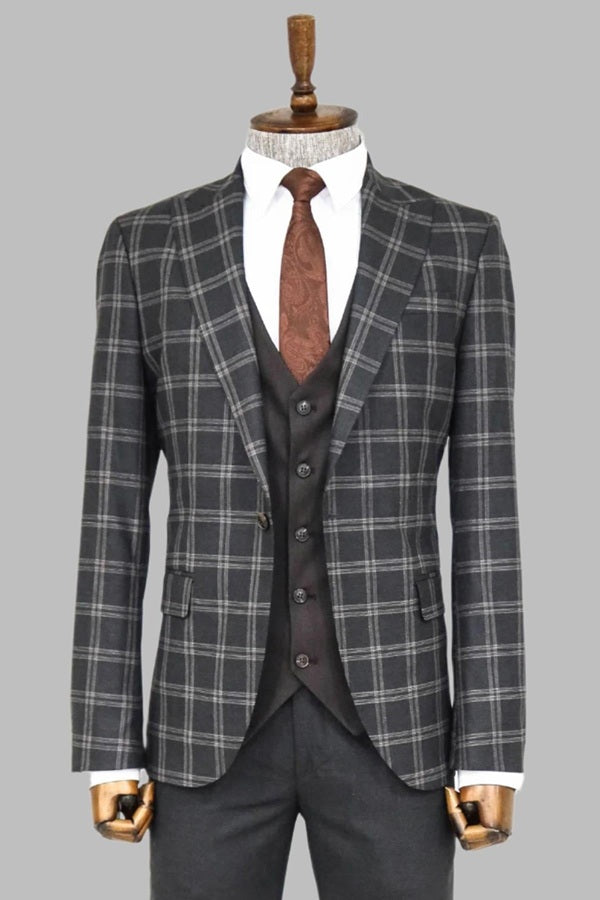 Austin Black Plaid Suit image 0