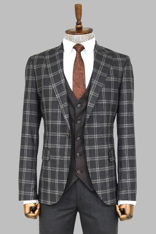 Austin Black Plaid Suit image 0