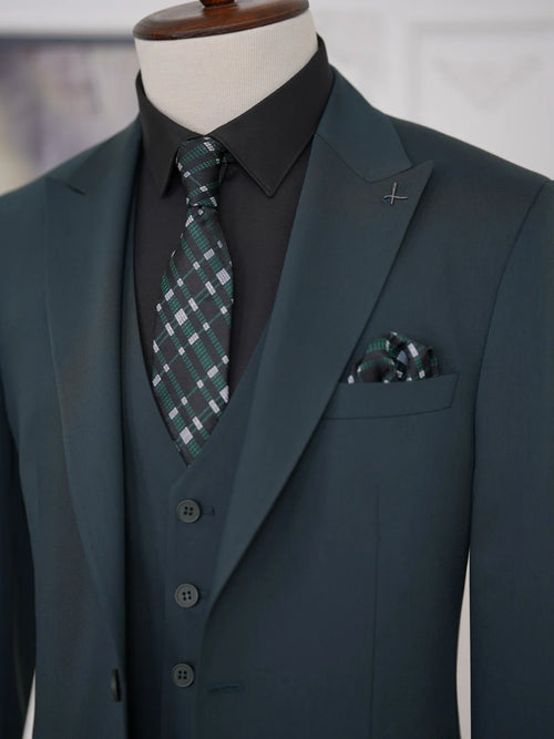 Green 3 Piece Suit for Men