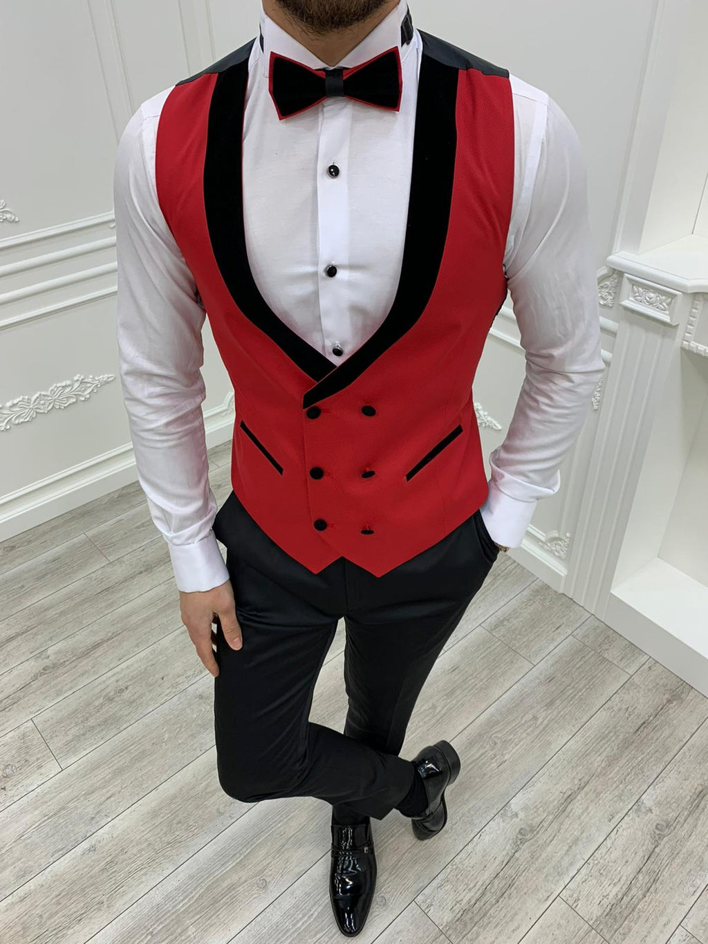 Molalla Red Slim Fit Shawl Lapel Tuxedo image 1