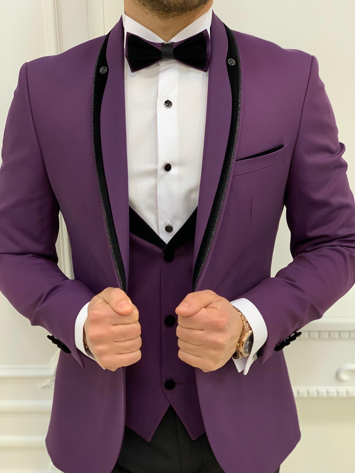 Houston Purple Slim Fit Tuxedo image 1