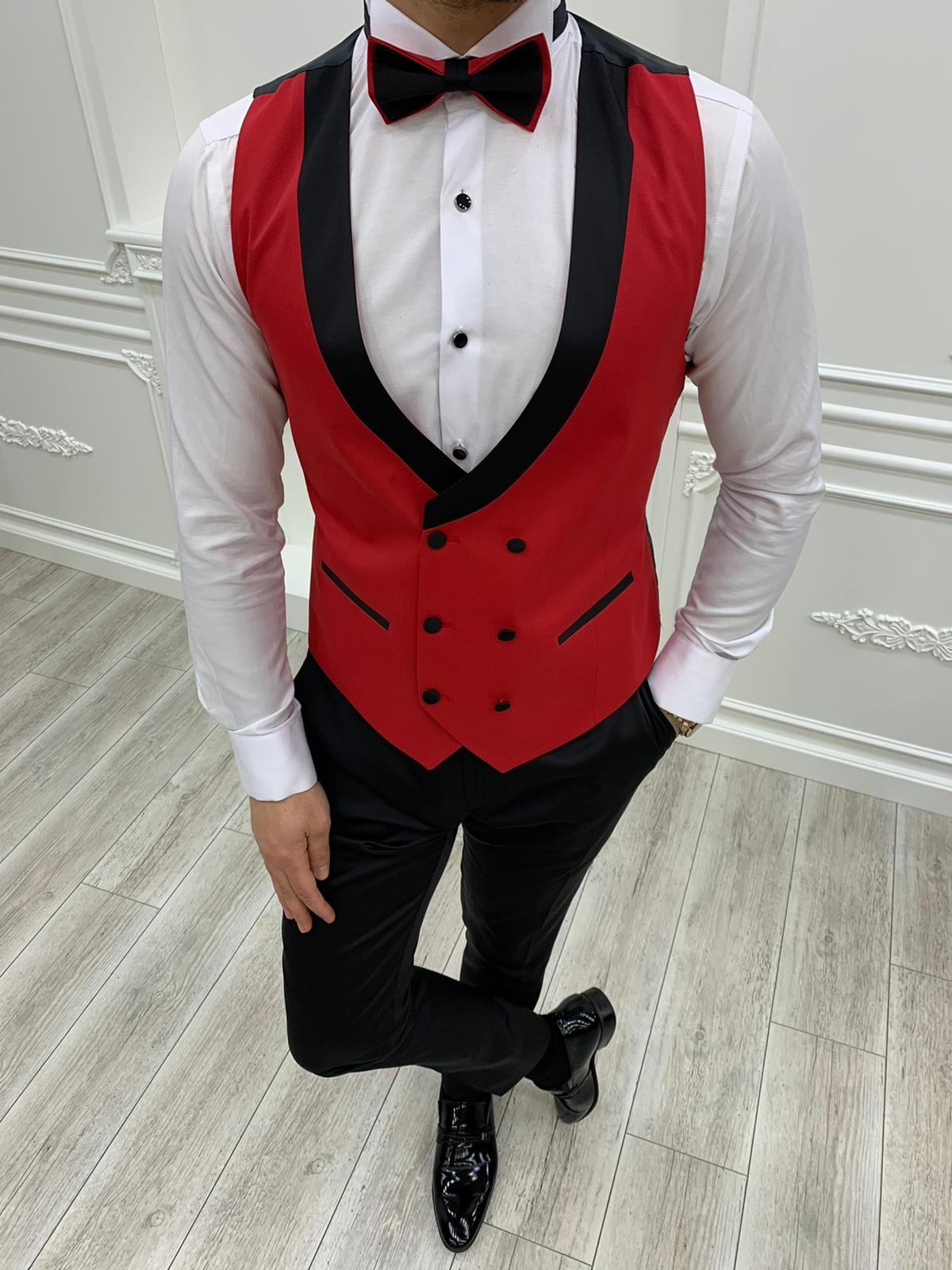 Whitney Red Slim Fit Tuxedo image 2