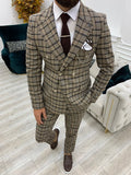 Yukon Brown Double Breasted Plaid Suit image 0