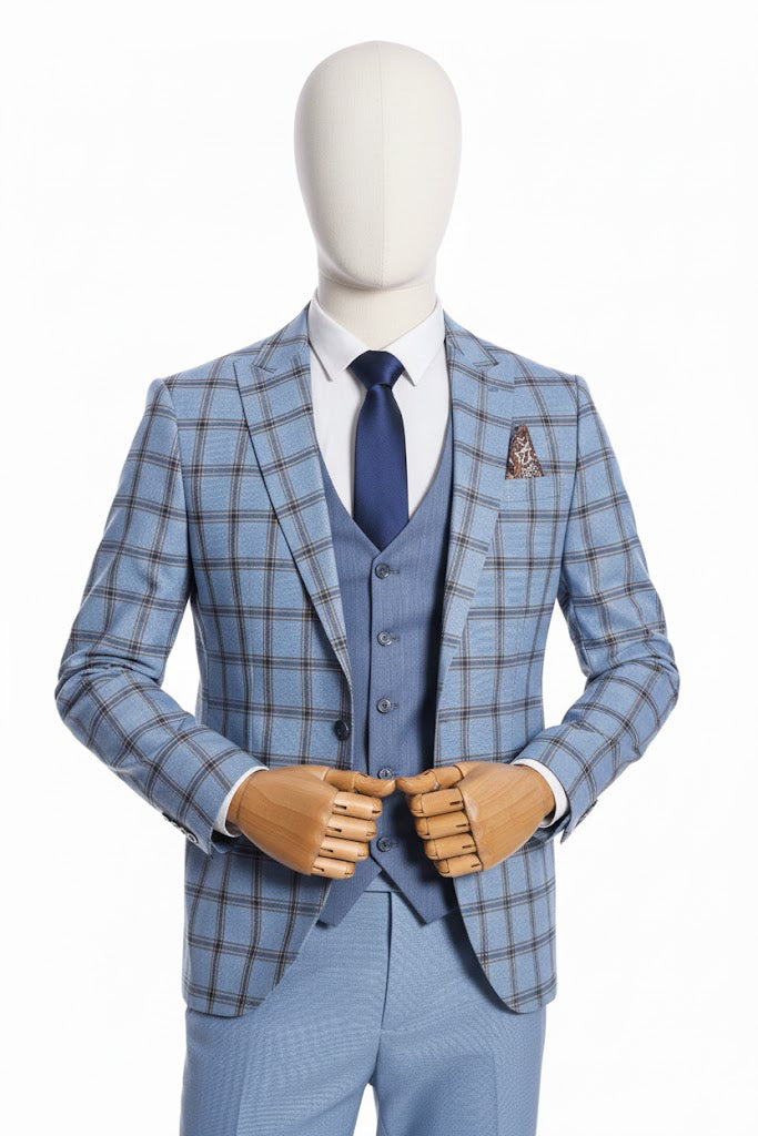 Austin Blue Plaid Suit image 0