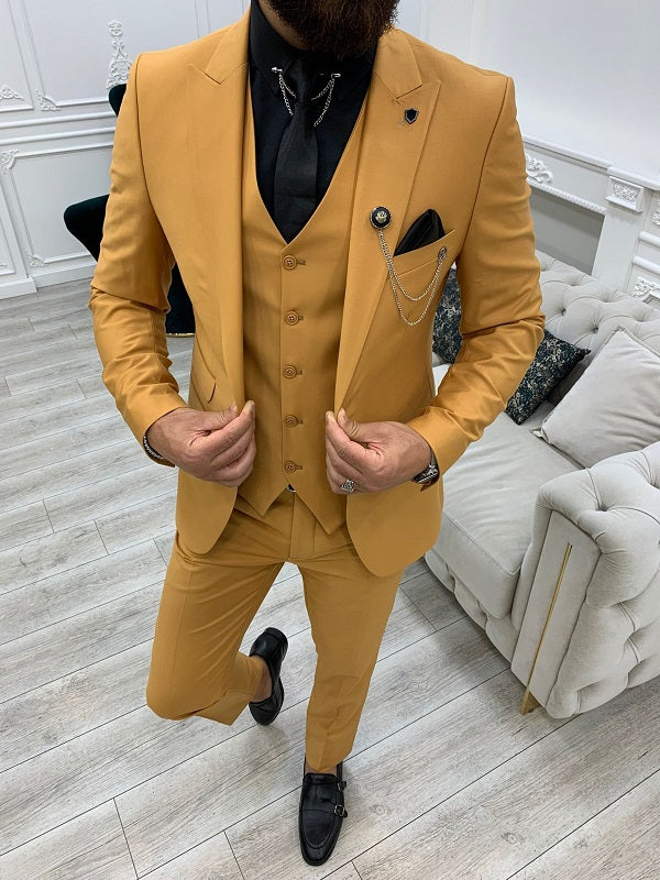 Whitney Men’s 3-Piece Mustard Suit image 0