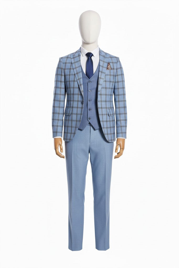 Austin Blue Plaid Suit image 1