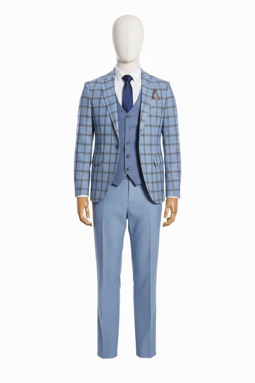 Austin Blue Plaid Suit image 1