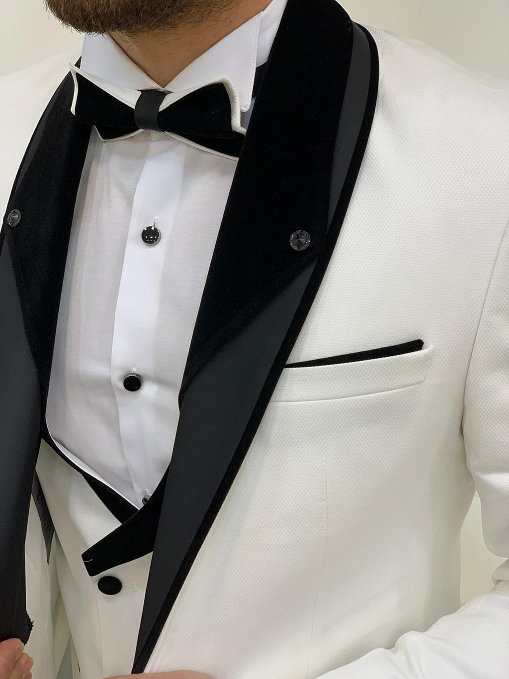 Molalla White Slim Fit Shawl Lapel Tuxedo image 2