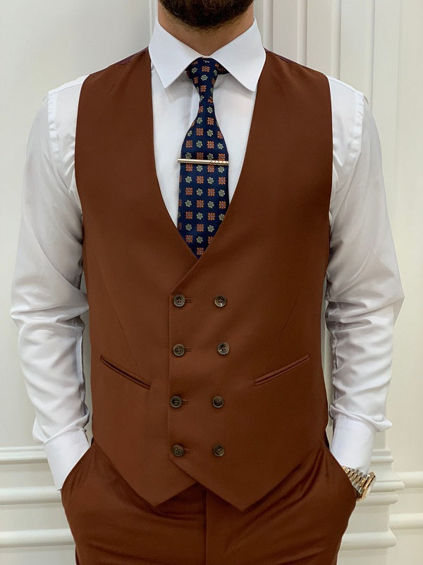 Destin Rust Brown 3-Piece Men's Suit image 3