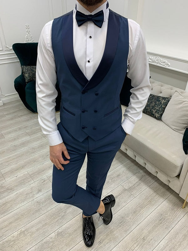 Yukon Light Blue Slim Fit Peak Lapel Tuxedo image 3