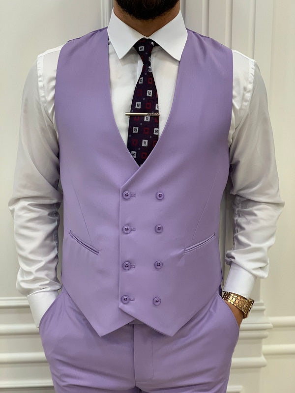 Destin Purple 3 Piece Suit for Men image 3