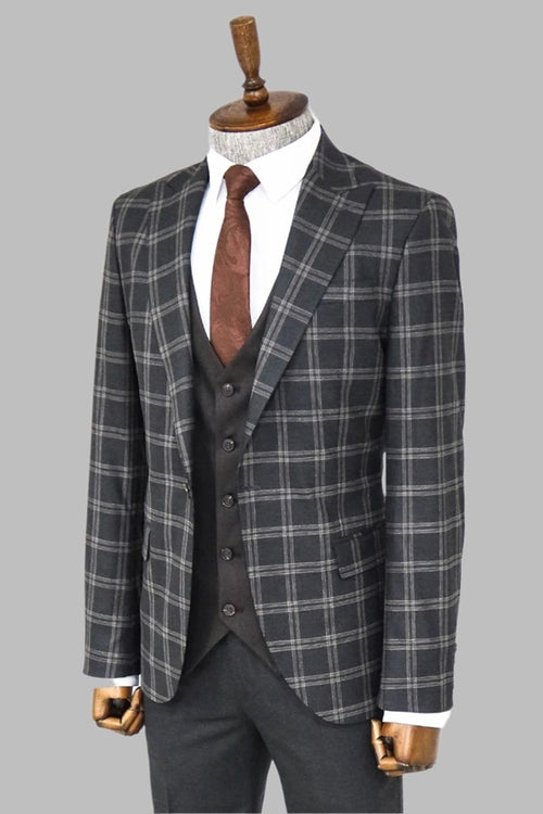 Austin Black Plaid Suit image 1