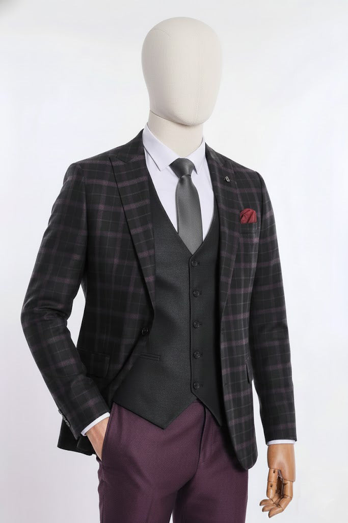 Oliver Purple Plaid Suit