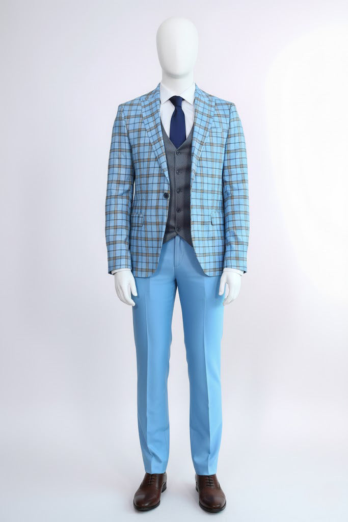 Oliver Blue Plaid Suit