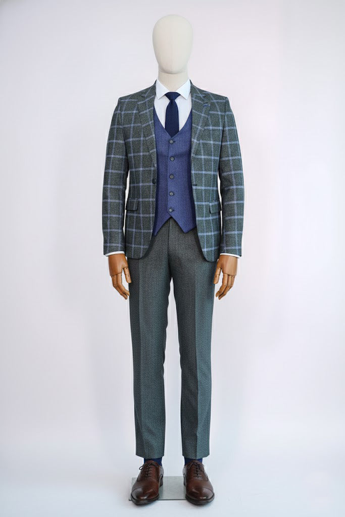 Dark Gray Checkered Suit