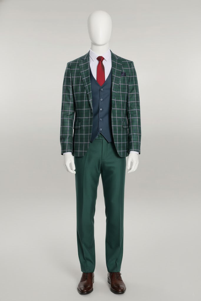 Green checkered suit