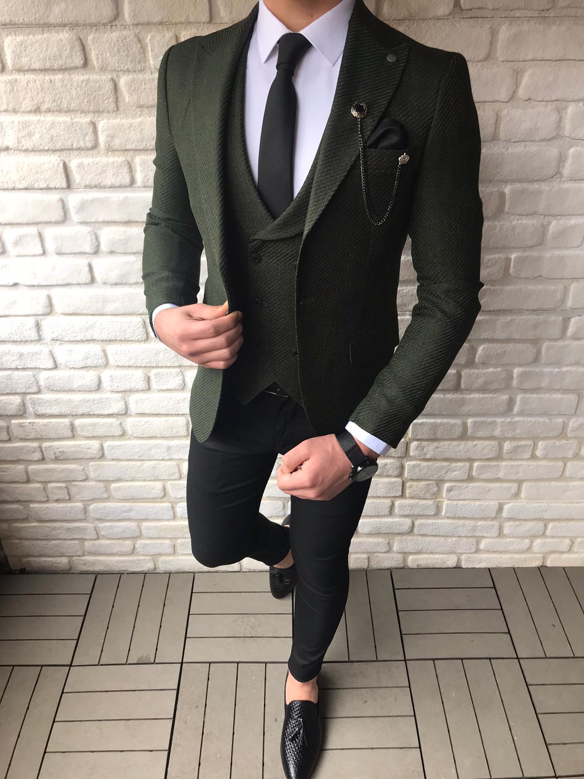 Lynden Green Slim Fit Suit - Bespoke Daily
