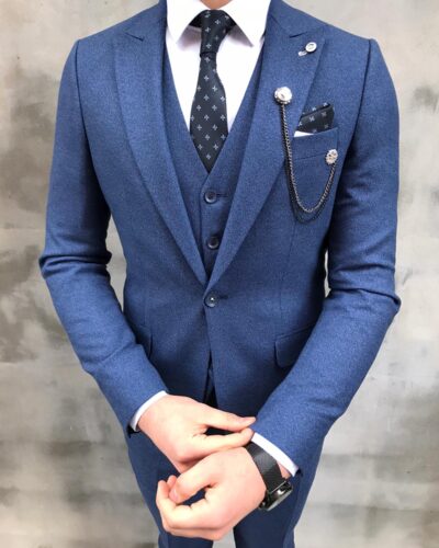 Crofton Blue Slim Fit Suit - Bespoke Daily