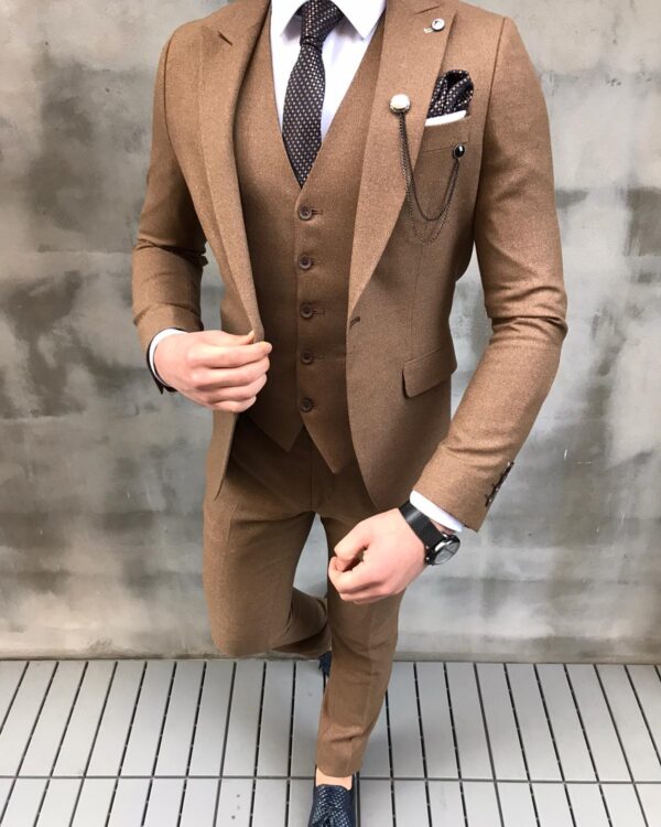 Crofton Brown Slim Fit Suit - Bespoke Daily