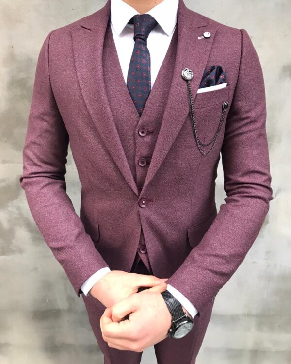 Crofton Burgundy Slim Fit Suit - Bespoke Daily